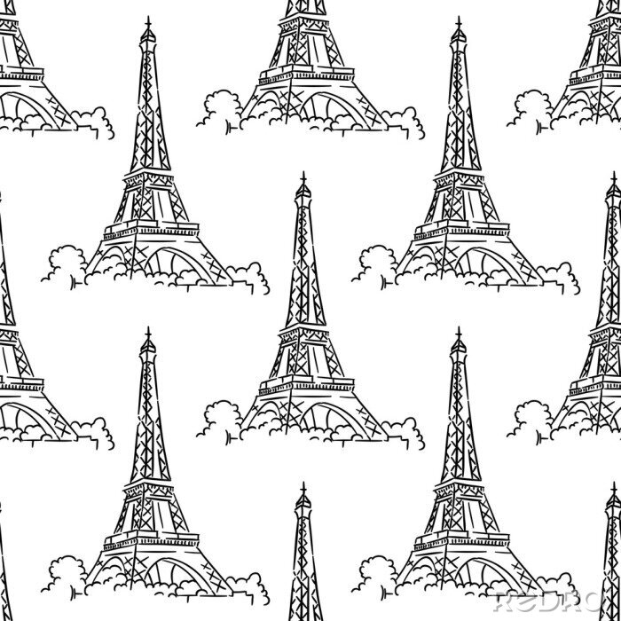 Poster  Tour Eiffel motif de fond sans soudure