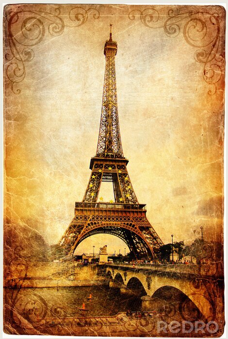 Poster  Tour Eiffel rétro