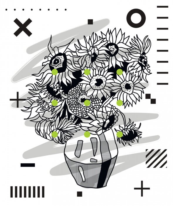 Poster  Tournesols de Van Gogh dans un style moderne