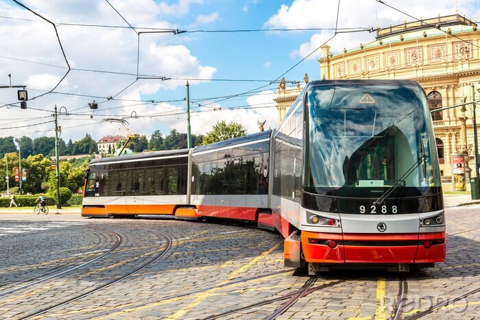 Poster  Tram à vieille rue à Prague