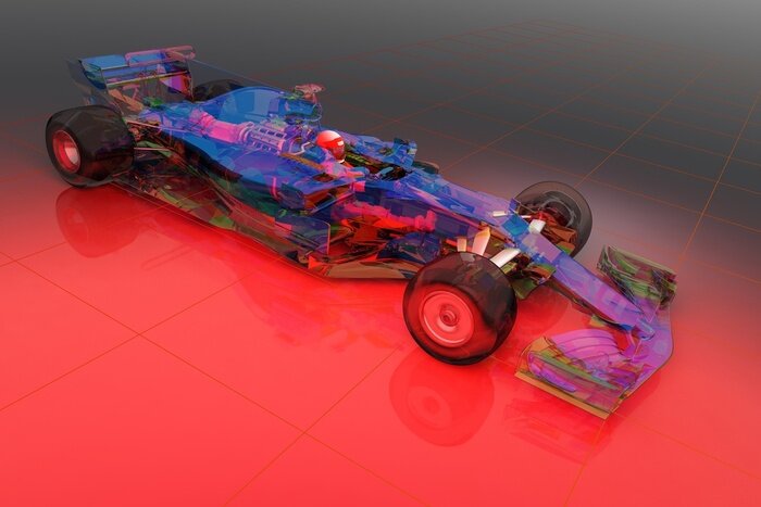 Poster  Transparent model cars.