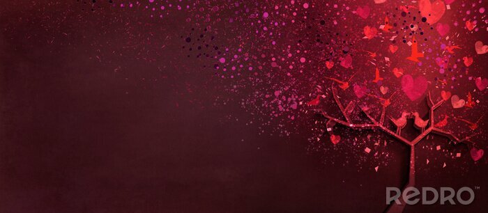Poster  Tree of love. Love concept banner