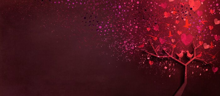 Poster  Tree of love. Love concept banner