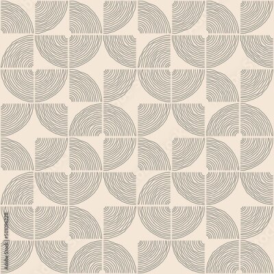 Papier peint à motif  Trendy minimalist seamless pattern with abstract creative hand drawn composition