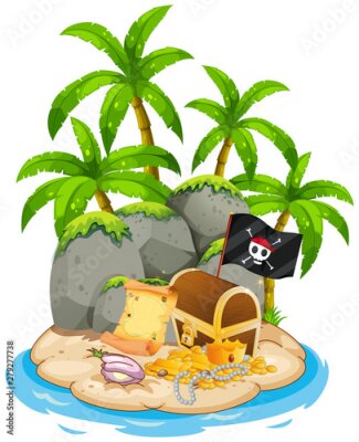 Poster  Trésor de pirates sur l'île