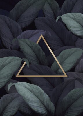 Poster  Triangle d'or parmi les feuilles sombres