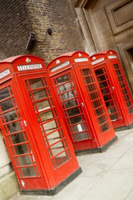 Poster  Trois cabines téléphoniques téléphoniques à Londres