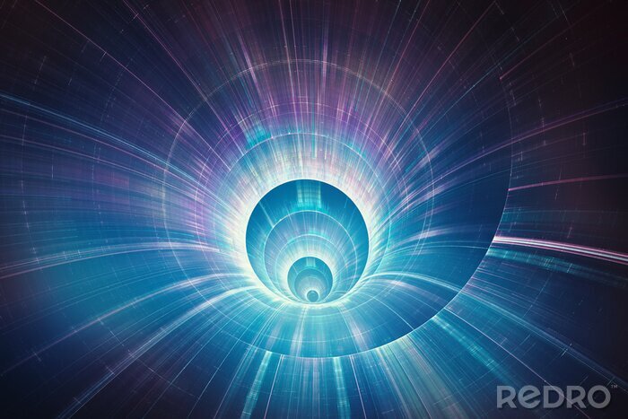 Poster  Tunnel 3D coloré