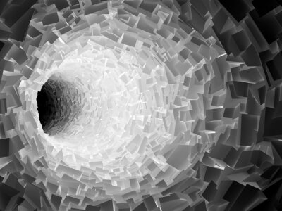 Tunnel 3D en cubes