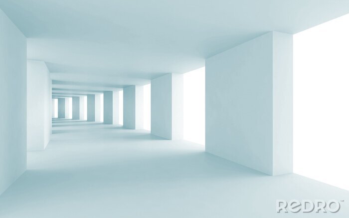 Poster  Tunnel blanc et minimaliste