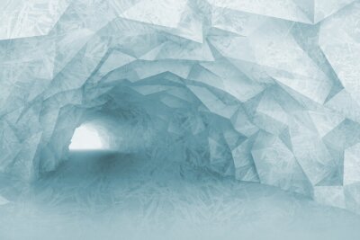 Tunnel semi-circulaire dans la glace