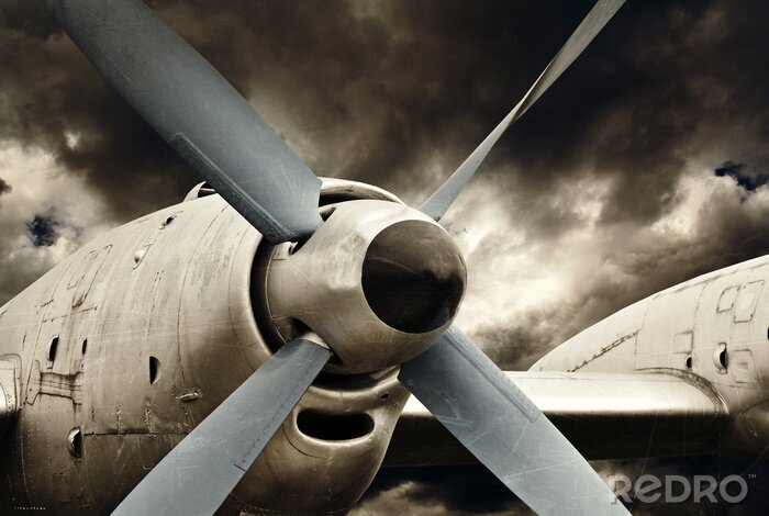 Poster  Turbopropulseur près, la technologie de l'aviation rétro