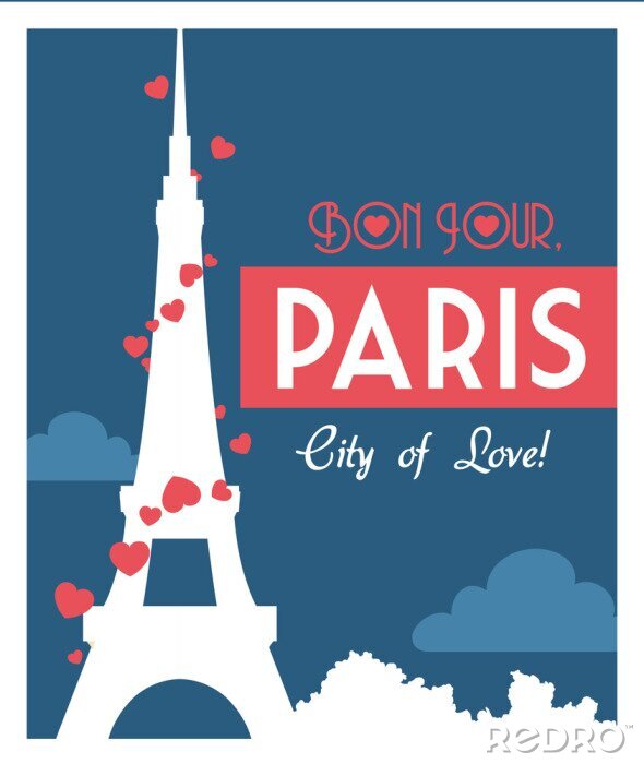 Poster  typographie avec monuments de paris