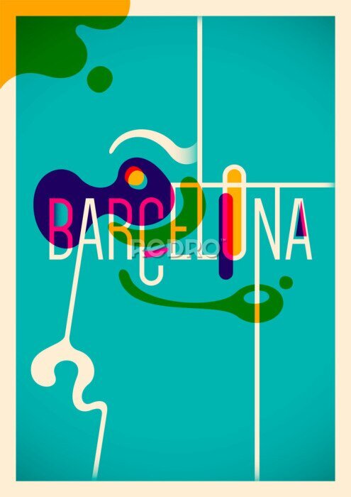 Poster  Typographie Barcelone style moderne