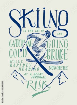 Poster  Typographie de ski