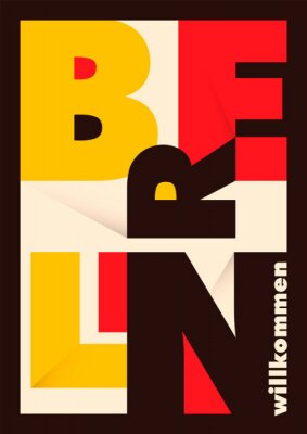 Poster  Typographie de ville de style Bauhaus