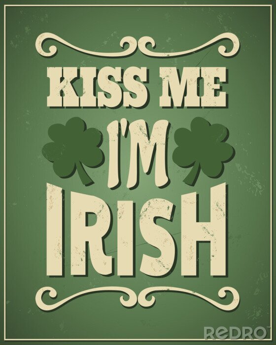 Poster  Typographie irlandaise en vert