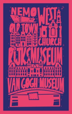 Poster  Typographie moderne d'Amsterdam