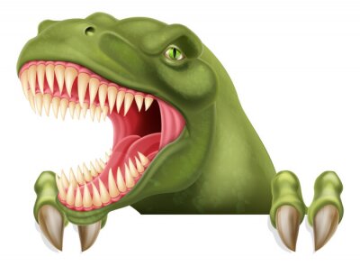 Poster  Tyrannosaure avec sa bouche grande ouverte