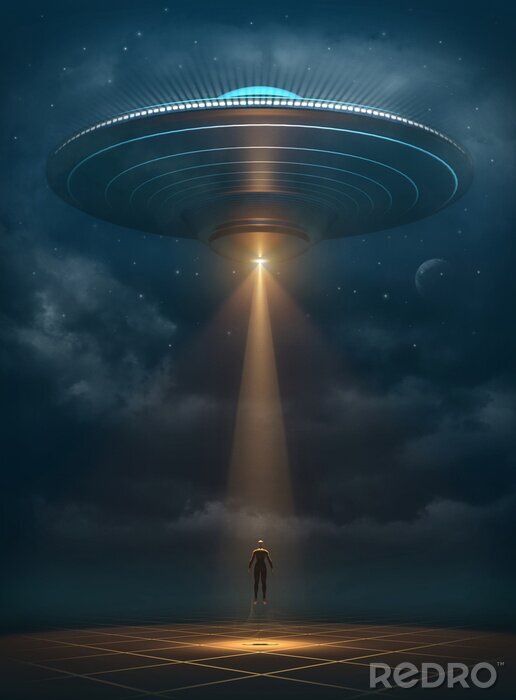 Poster  Ufo 3d rendering