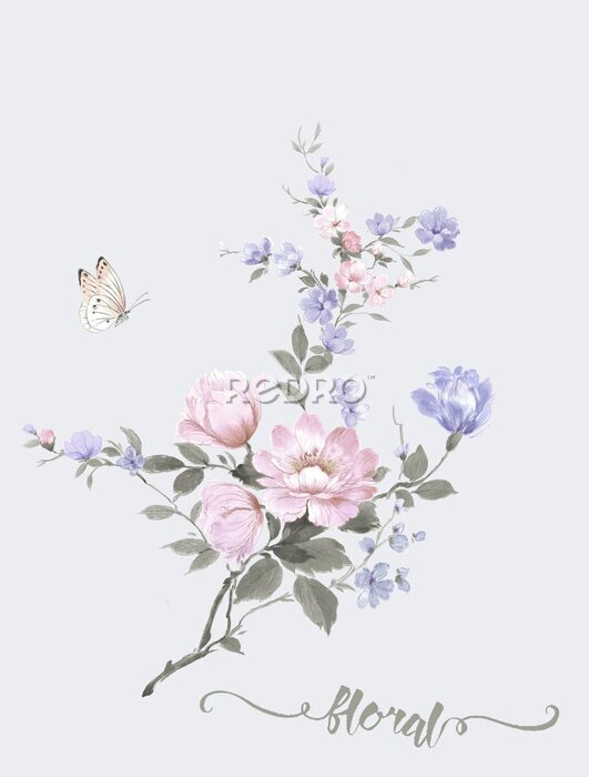 Poster  Un bouquet romantique de fleurs idylliques