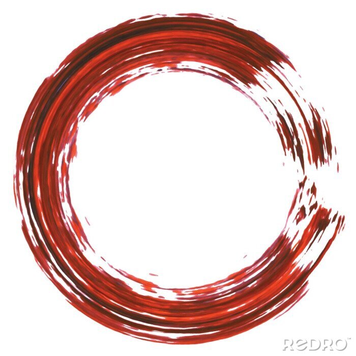 Poster  Un cercle rouge peint avec de la peinture