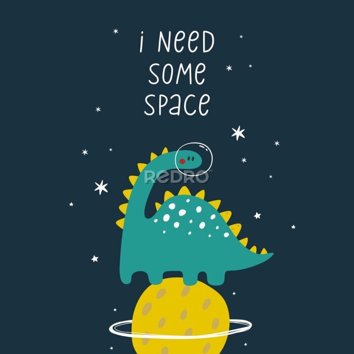 Poster  Un charmant dinosaure dans l'espace