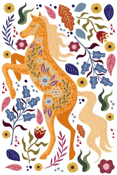 Poster  Un cheval folklorique