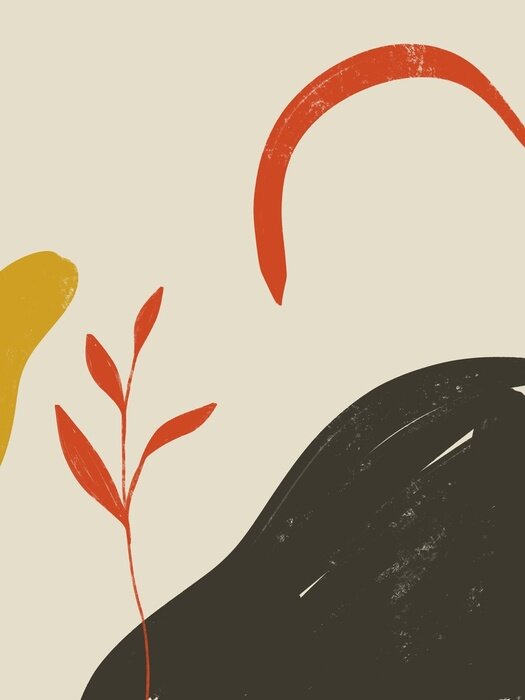 Poster  Un collage de formes irrégulières faisant référence à la nature