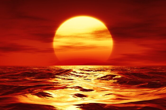 Poster  Un coucher de soleil sur la mer sauvage