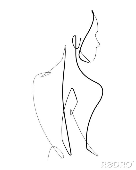 Poster  Un dessin minimaliste d'une femme nue
