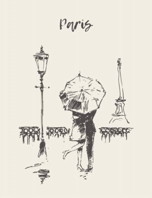 Poster  Un jour de pluie à Paris