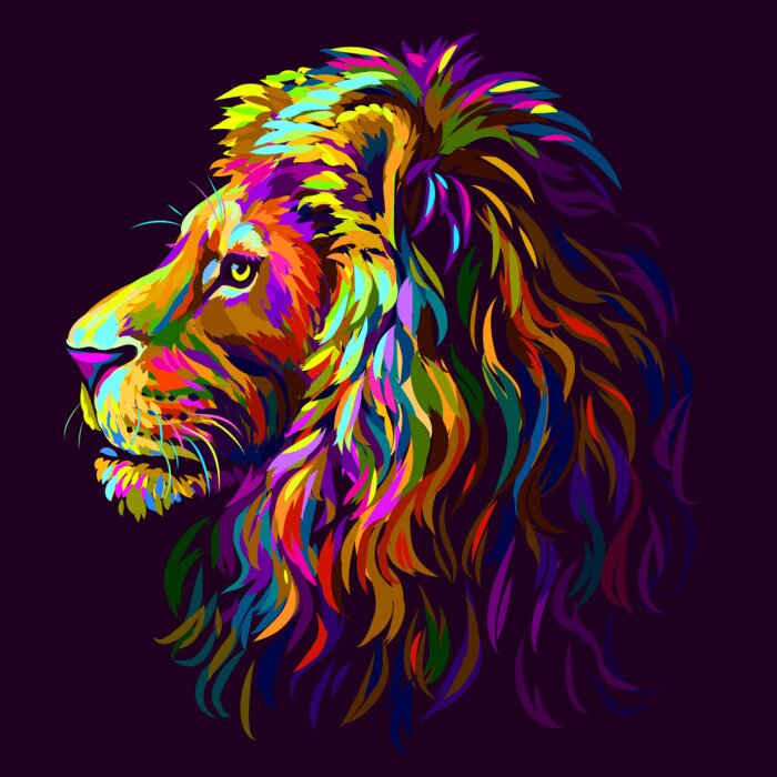 Poster  Un lion vu de profil