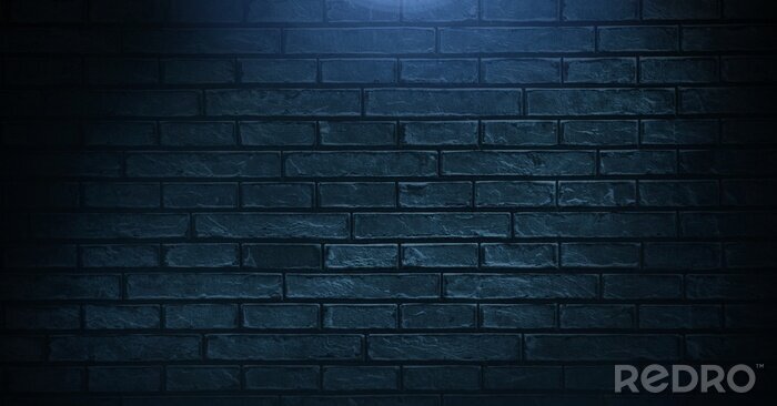 Poster  Un mur de briques dans un style sombre