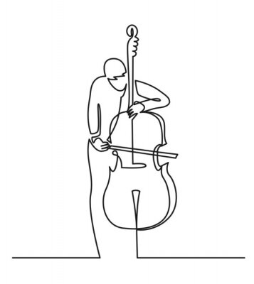 Poster  Un musicien jouant de la contrebasse