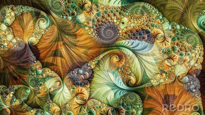 Poster  Un ordinateur abstrait a généré la conception de fractale. Une fractale est un modèle sans fin. Les fractales sont des modèles infiniment complexes qui se ressemblent à travers différentes échelles.
