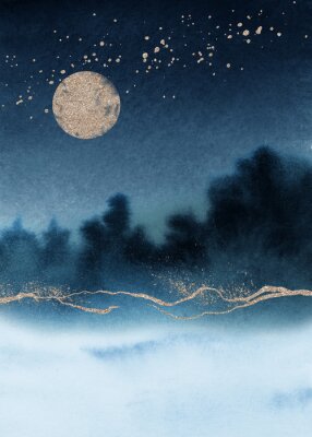 Poster  Un paysage nocturne magnifique