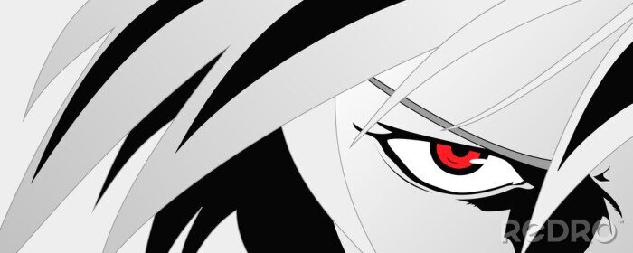 Poster  Un personnage d'anime aux yeux rouges