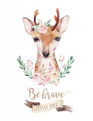 Poster  Un petit cerf avec une inscription motivante