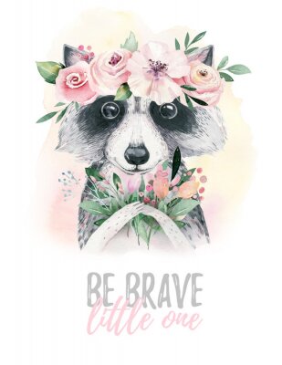 Poster  Un raton laveur avec une couronne sur la tête et une inscription