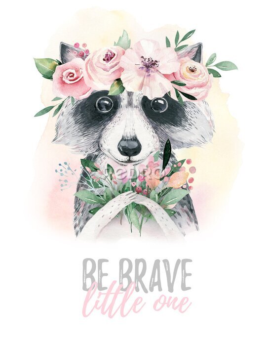 Poster  Un raton laveur avec une couronne sur la tête et une inscription