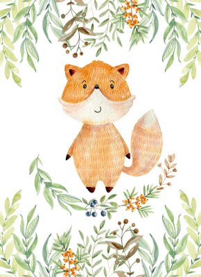 Poster  Un renard de conte de fées parmi les brindilles