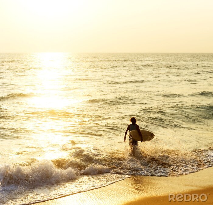 Poster  Un surfeur dans l'eau