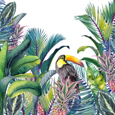 Poster  Un toucan parmi les palmiers