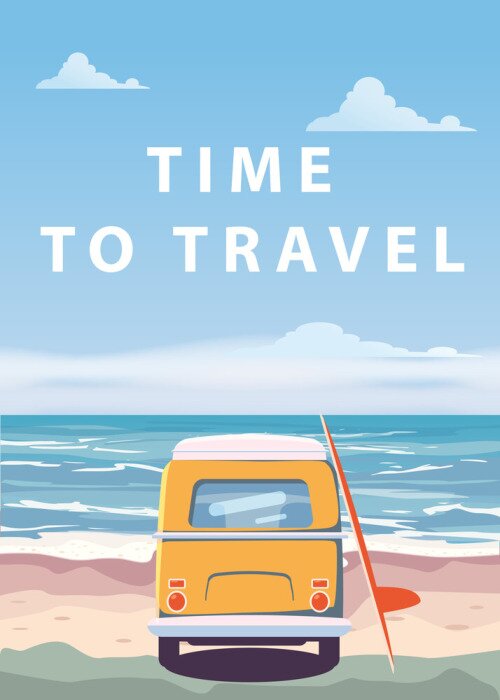 Poster  Un véhicule sur la plage