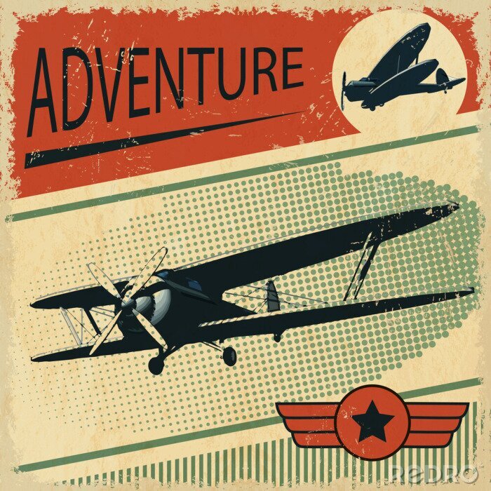 Poster  Une aventure aéronautique rétro
