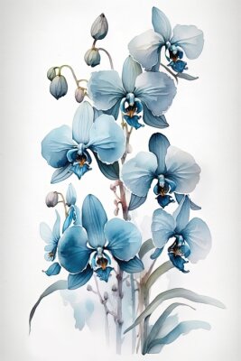 Poster  Une branche d'une orchidée bleue