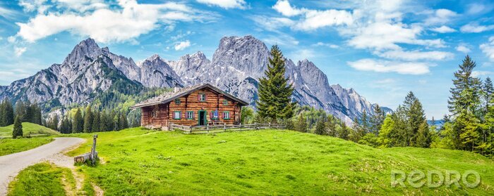 Poster  Une cabane dans une clairière des Alpes