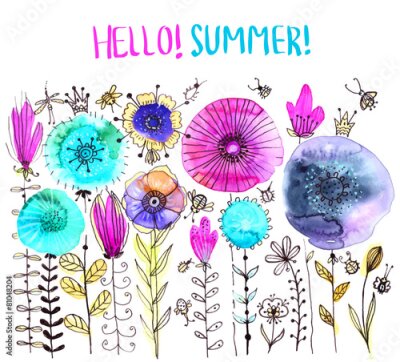 Poster  Une charmante composition florale dans un style aquarelle