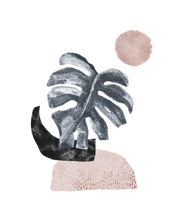 Poster  Une composition avec un monstera dans un style scandinave
